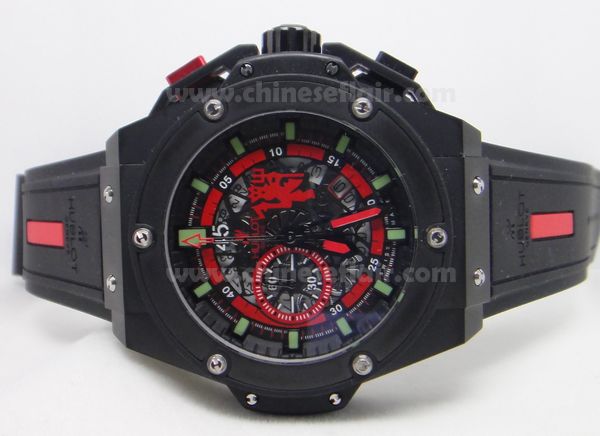 Hublot Manchester United Watch Replica Black Rubber Strap